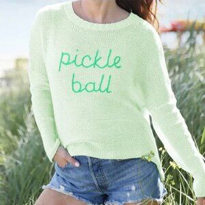 Wooden Ships Sweater Pickle Ball Green Lightweight S/M